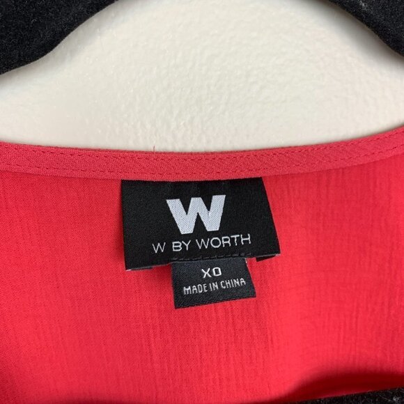 W by Worth Rose Crinkle Crepe Wrap Tea Length Work - Picture 3 of 7